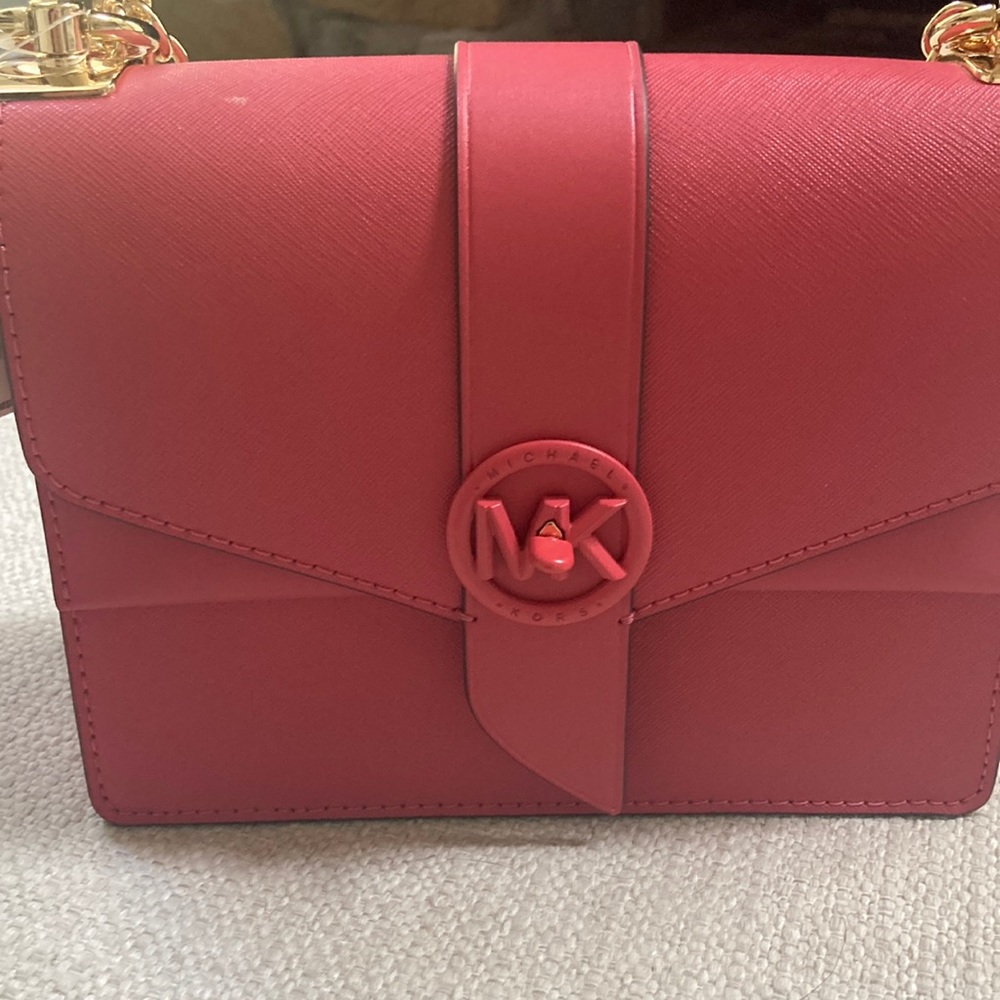 Michael Kors greenwich small conv Crossbody leather hot pink